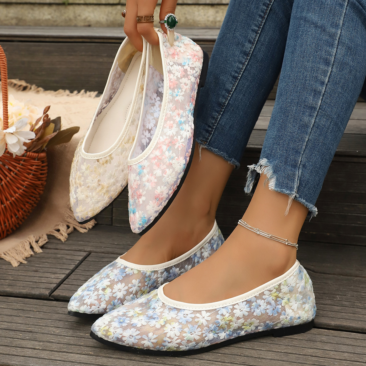 Women Shoes Elegant - Summer Elegant Flower Low Heel Casual