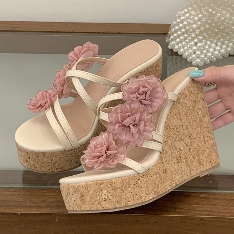 Cork Wedge Sandal - Aneikeh Women Platform Wedge Sandals Summer