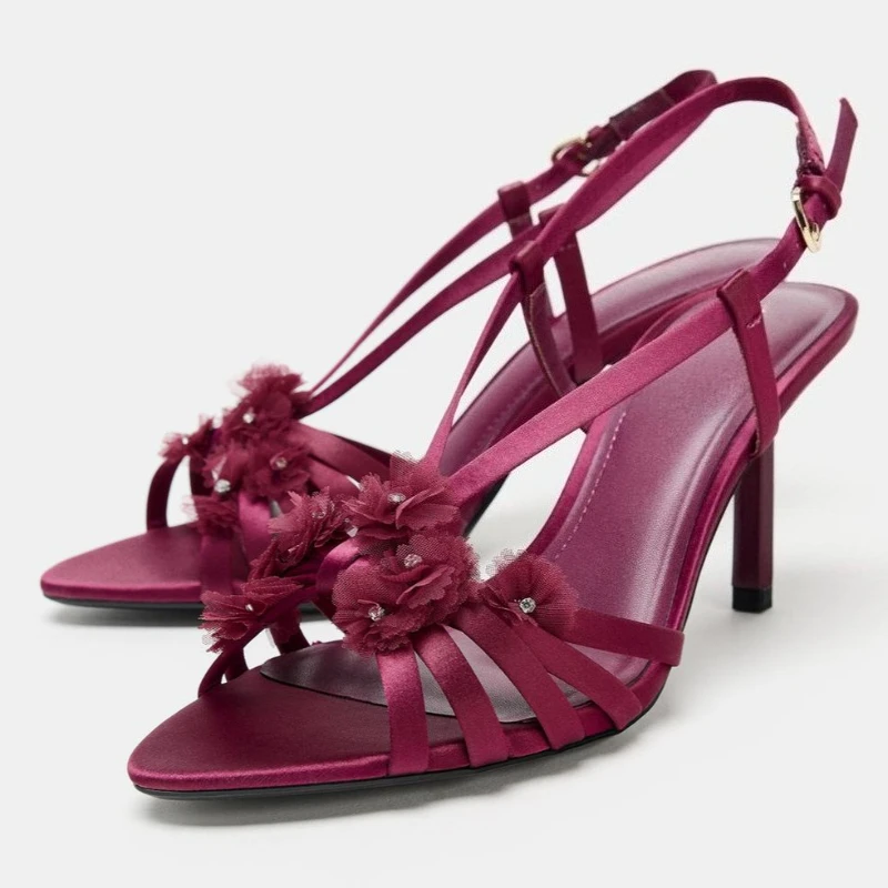 Women Shoes Luxury Brand - Satin Flower Brand Women Sandals Rhinestone