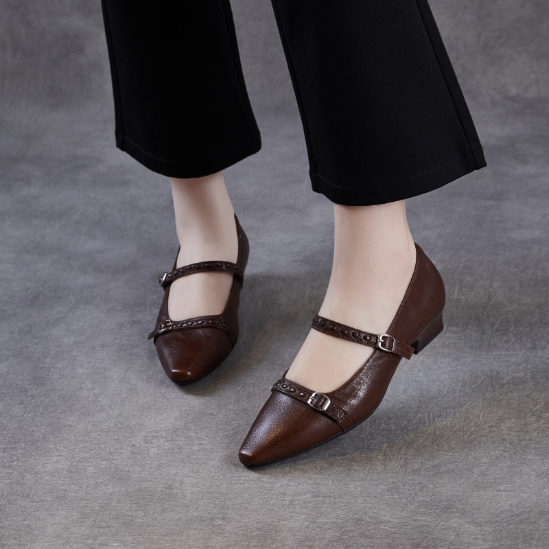 Brown Black Korea Women Flats  - Women Shoes Black のレビューと価格