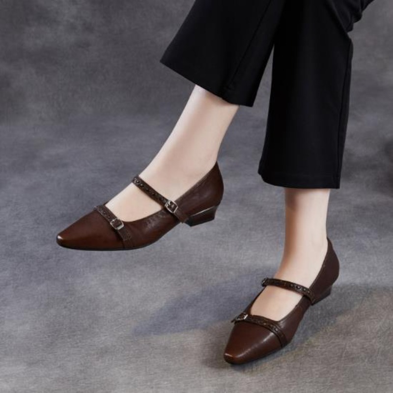 Brown Black Korea Women Flats  - Women Shoes Black のレビューと価格