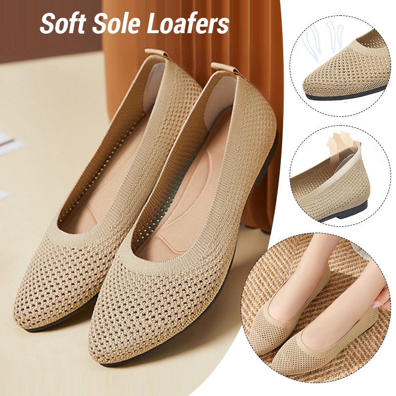 Women Flat Shoes Knitted Loafe - Ballet Flat Women のレビューと価格