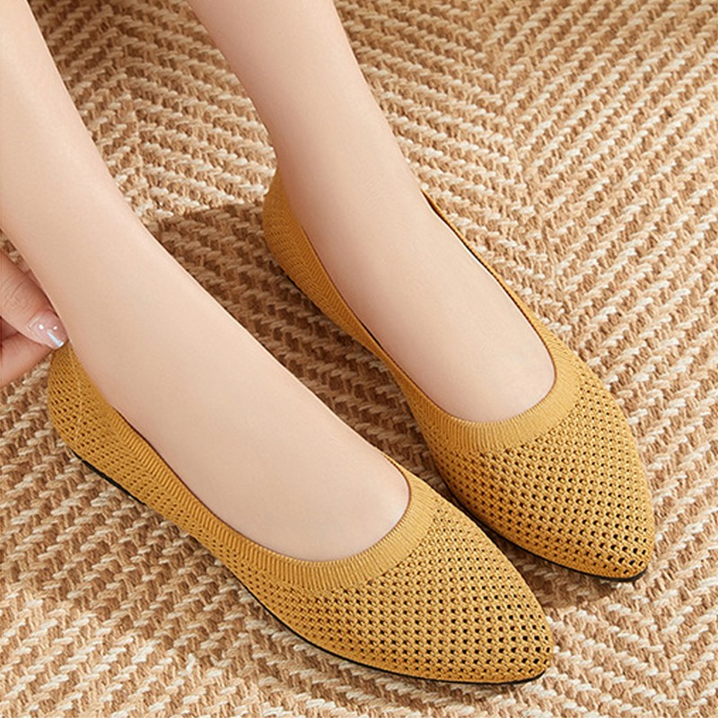 Women Flat Shoes Knitted Loafe - Ballet Flat Women のレビューと価格