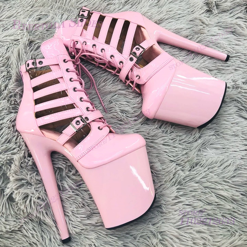 Pink Patent Leather Striped Ho - Women Shoes Black のレビューと価格