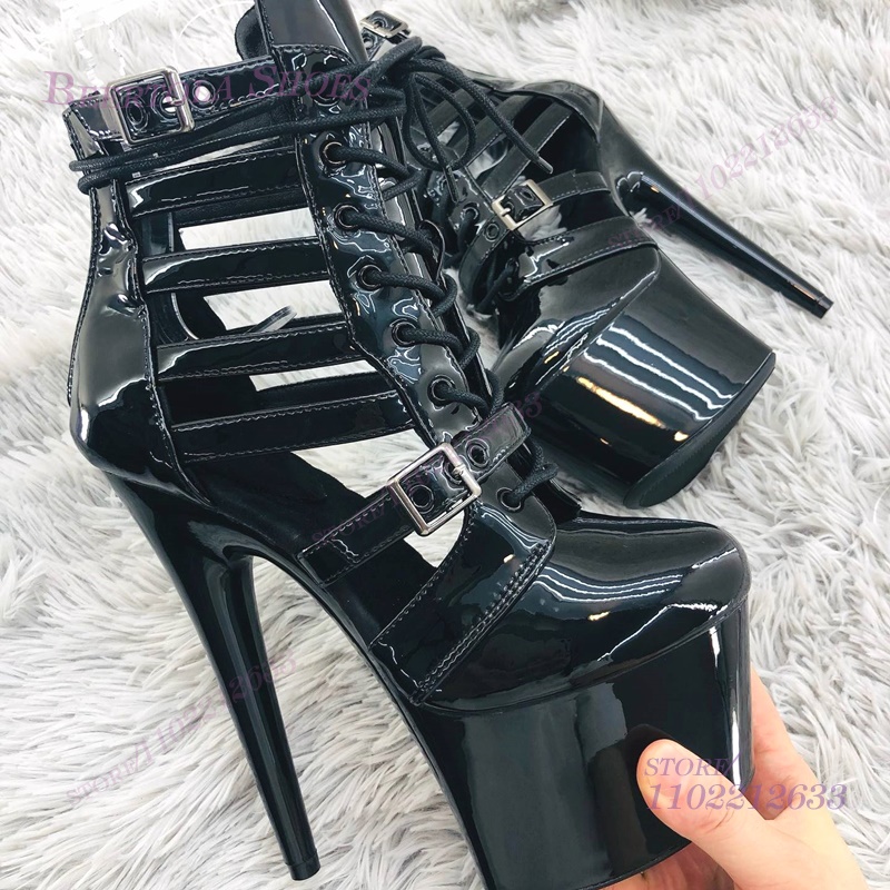 Pink Patent Leather Striped Ho - Women Shoes Black のレビューと価格