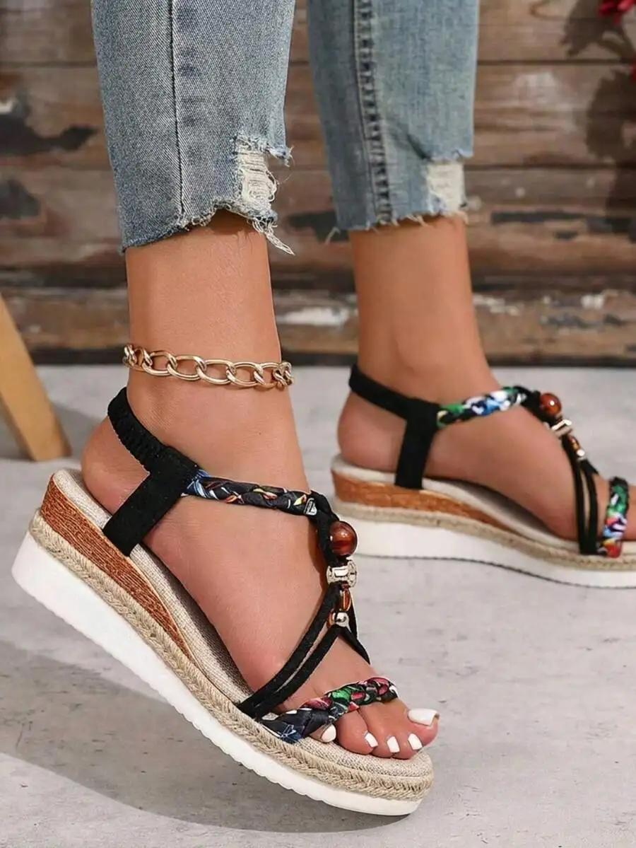 Bohemian Wedge Sandals With Be - Cork Wedge Sandal のレビューと価格