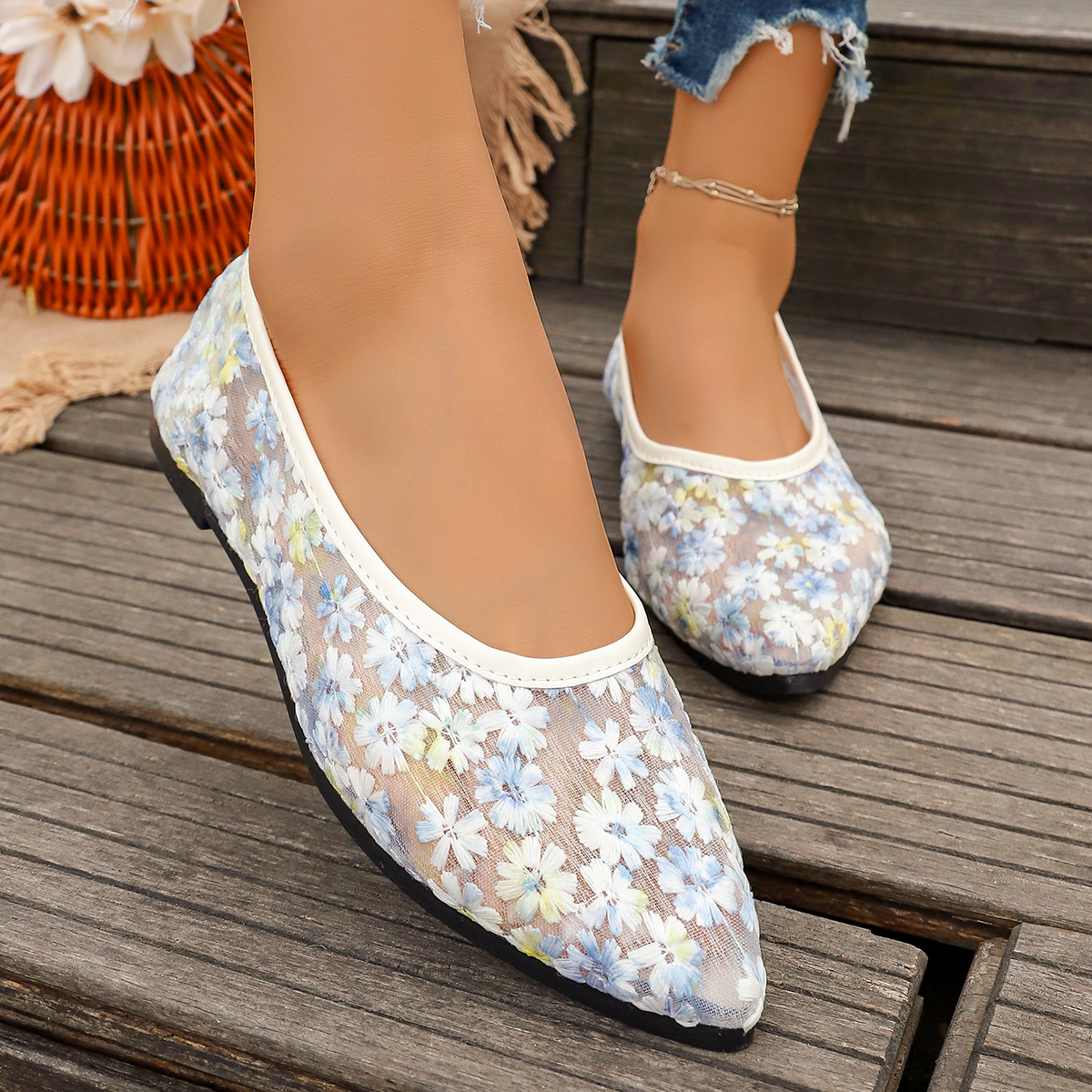 Summer Elegant Flower Low Heel - Women Shoes Elegant のレビューと価格