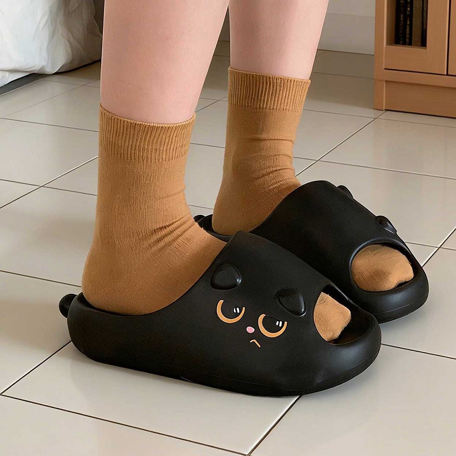 New Black Cat Slippers for Wom - Women Shoes Black のレビューと価格