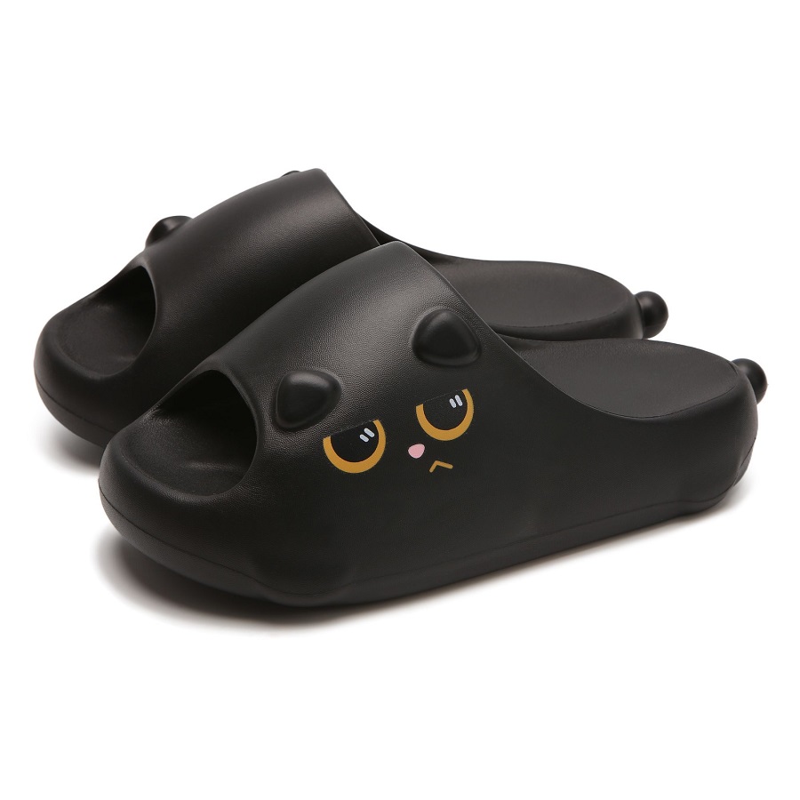 New Black Cat Slippers for Wom - Women Shoes Black のレビューと価格