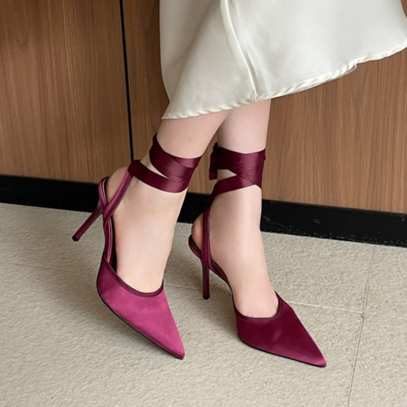 Snake Satin Ankle Strap Luxury - Women Shoes Luxury Brand のレビューと価格