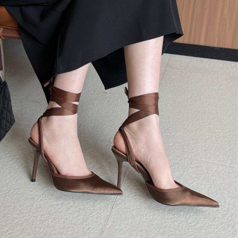 Snake Satin Ankle Strap Luxury - Women Shoes Luxury Brand のレビューと価格