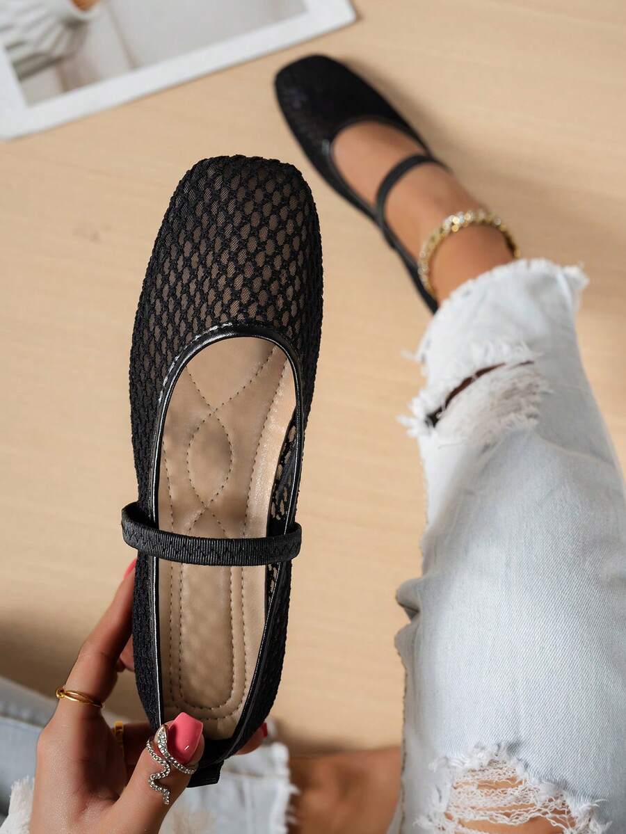 Summer Mesh Hollow Flat Shoes  - Ballet Flat Women のレビューと価格
