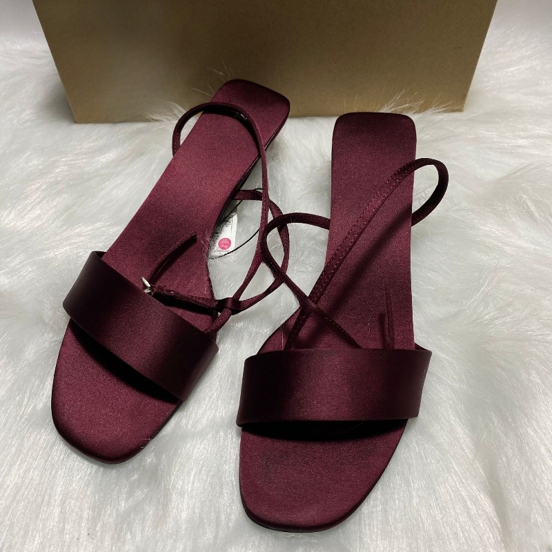 Luxury Satin Ankle Strap Low H - Women Shoes Luxury Brand のレビューと価格