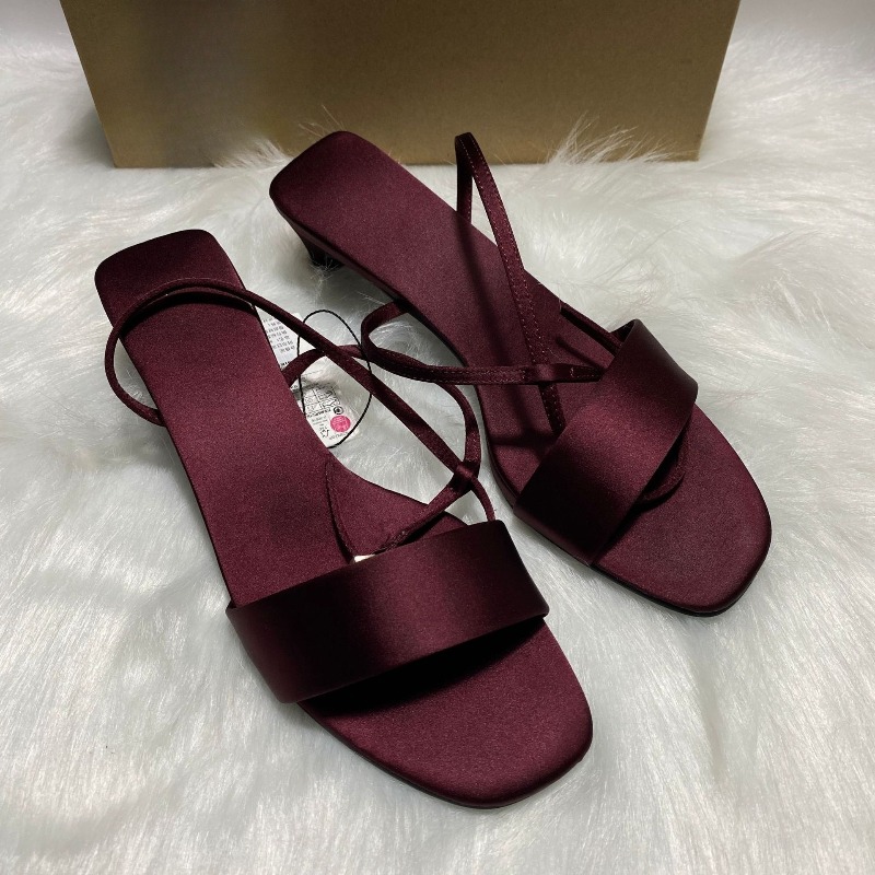 Luxury Satin Ankle Strap Low H - Women Shoes Luxury Brand のレビューと価格