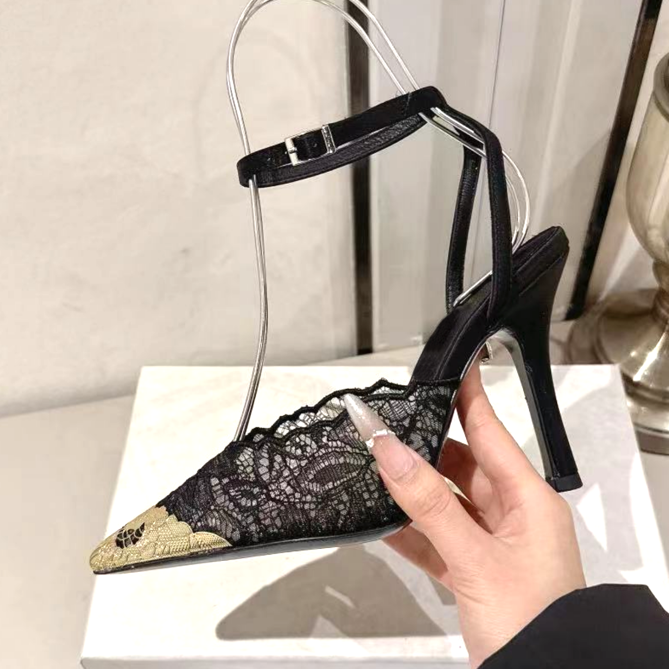 2026 Summer Trendy New Shiny F - Metallic Heel Sandal のレビューと価格