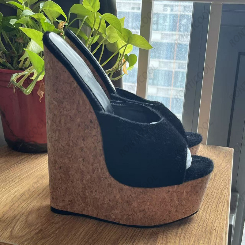 Ronticool Handmade Women's Bla - Cork Wedge Sandal のレビューと価格