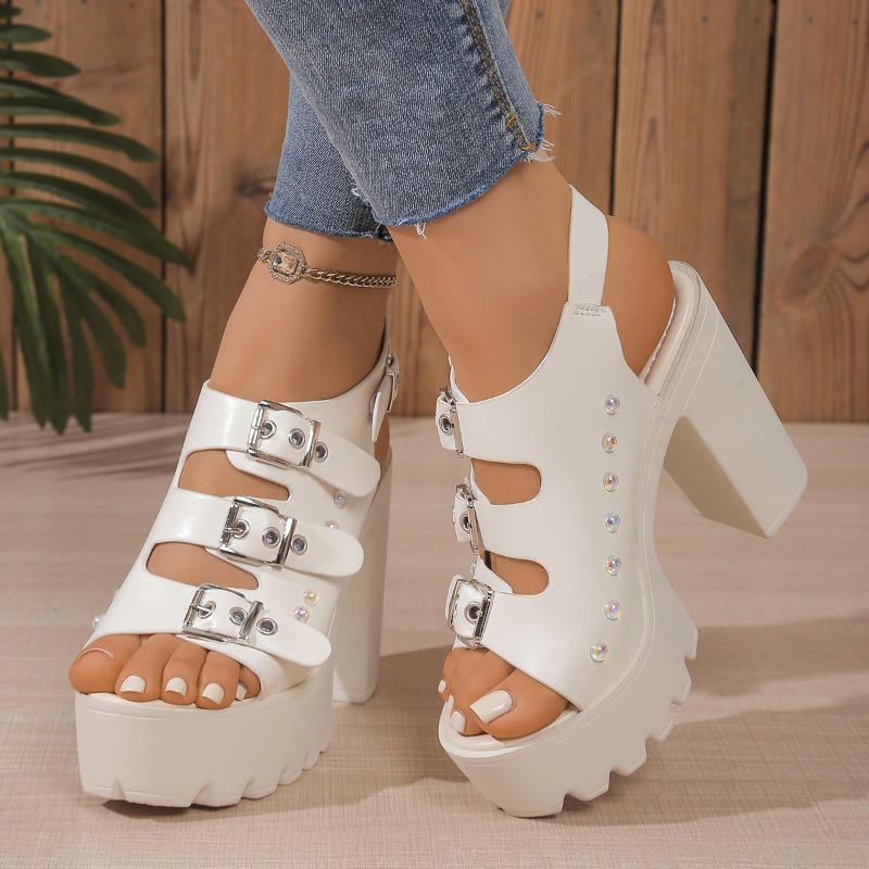 Super High Heel Sandals Summer - Metallic Heel Sandal のレビューと価格