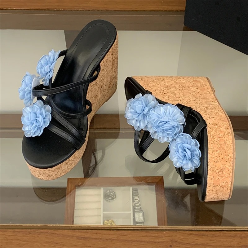 Aneikeh Women Platform Wedge S - Cork Wedge Sandal のレビューと価格