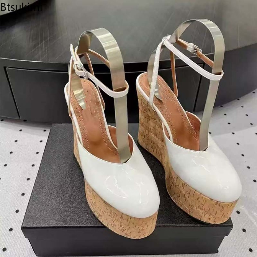 Women's Patent Leather Wedge S - Cork Wedge Sandal のレビューと価格