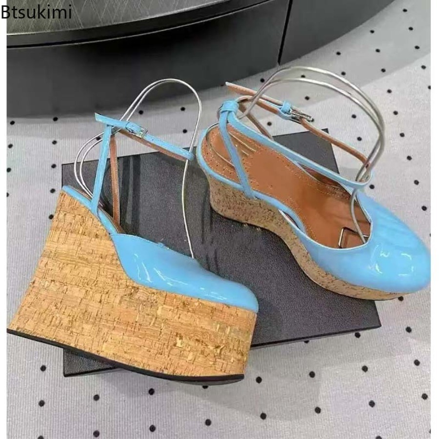 Women's Patent Leather Wedge S - Cork Wedge Sandal のレビューと価格