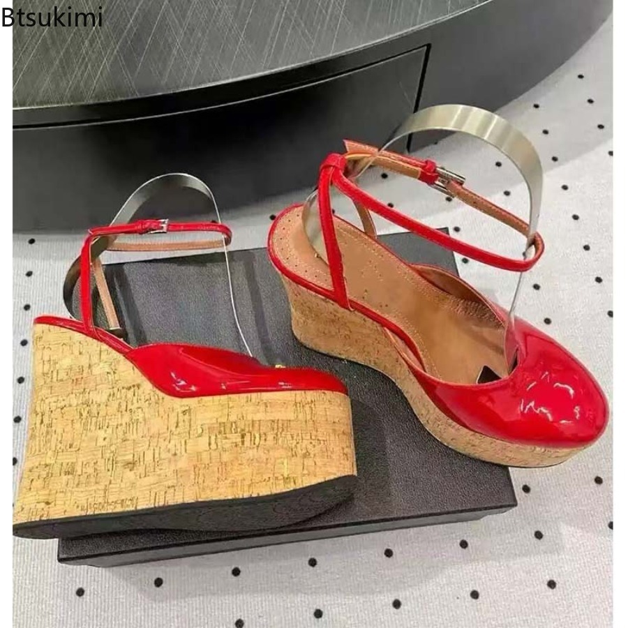 Women's Patent Leather Wedge S - Cork Wedge Sandal のレビューと価格