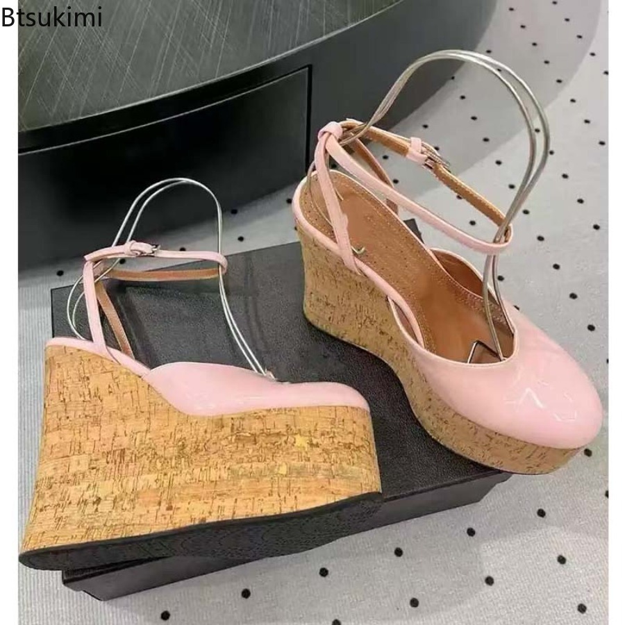 Women's Patent Leather Wedge S - Cork Wedge Sandal のレビューと価格