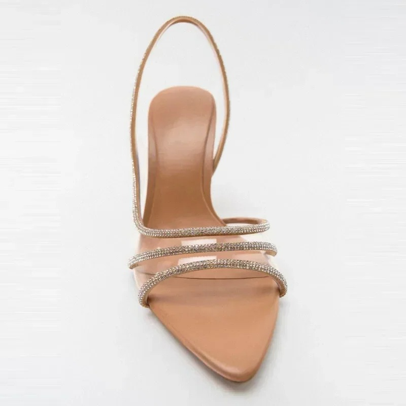 Luxury Rhinestone Strap PVC Sl - Metallic Heel Sandal のレビューと価格