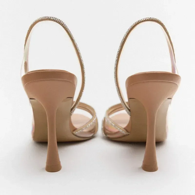 Luxury Rhinestone Strap PVC Sl - Metallic Heel Sandal のレビューと価格