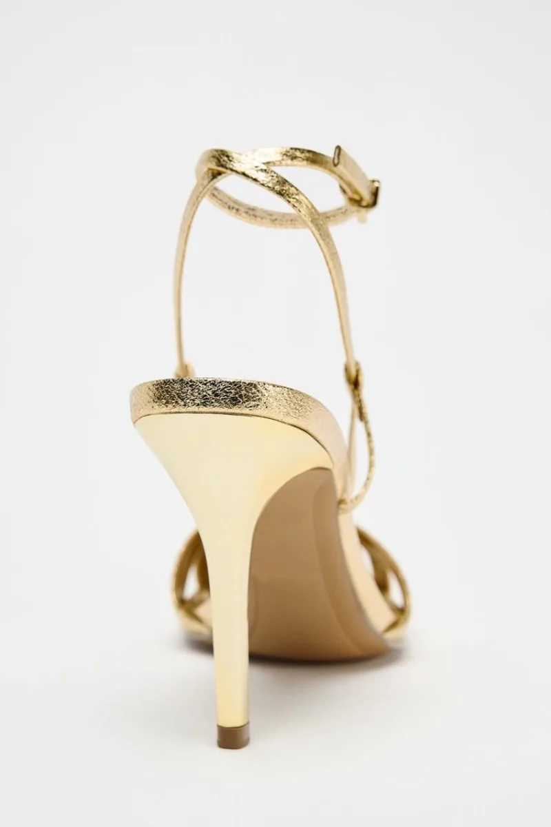 Fashion Gold Thin Heeled Sanda - Women Shoes Luxury Brand のレビューと価格