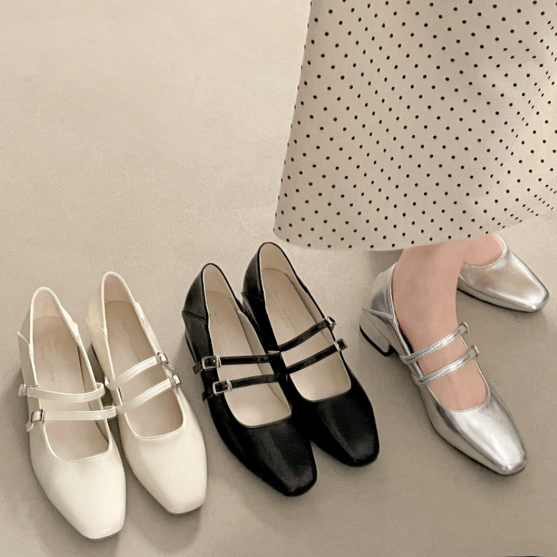 Square Toe Low Heel Women Silv - Women Shoes Elegant のレビューと価格