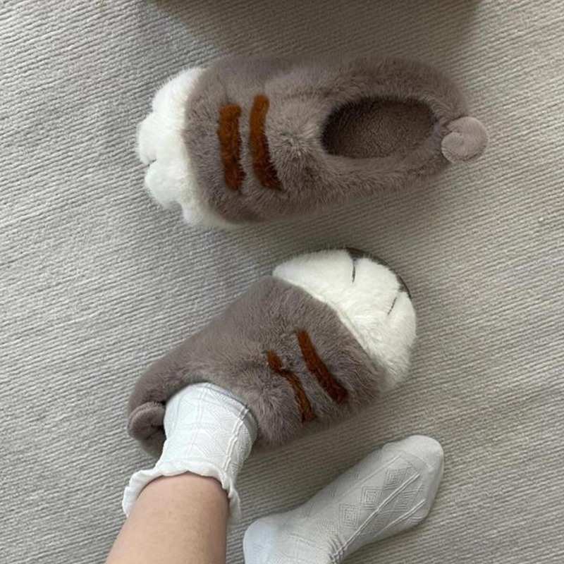 Fun fluffy cats feet slippers  - Women'S Shoes For Flat Feet のレビューと価格
